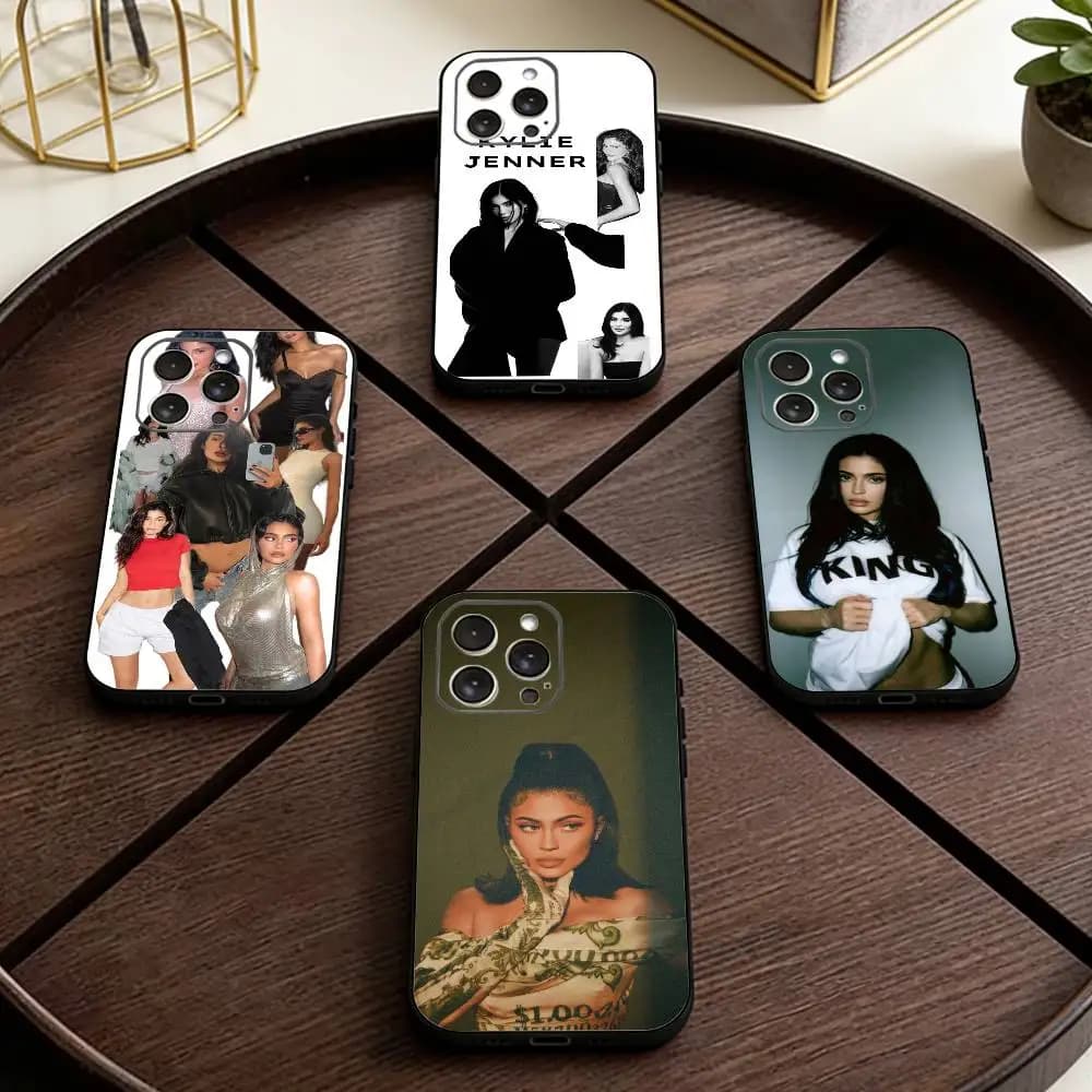 K-Kylie Jenner  Phone Case For iPhone 17,16,15,14,13,12,11 Plus,Pro Max,XS,Soft Silicone Black Cover