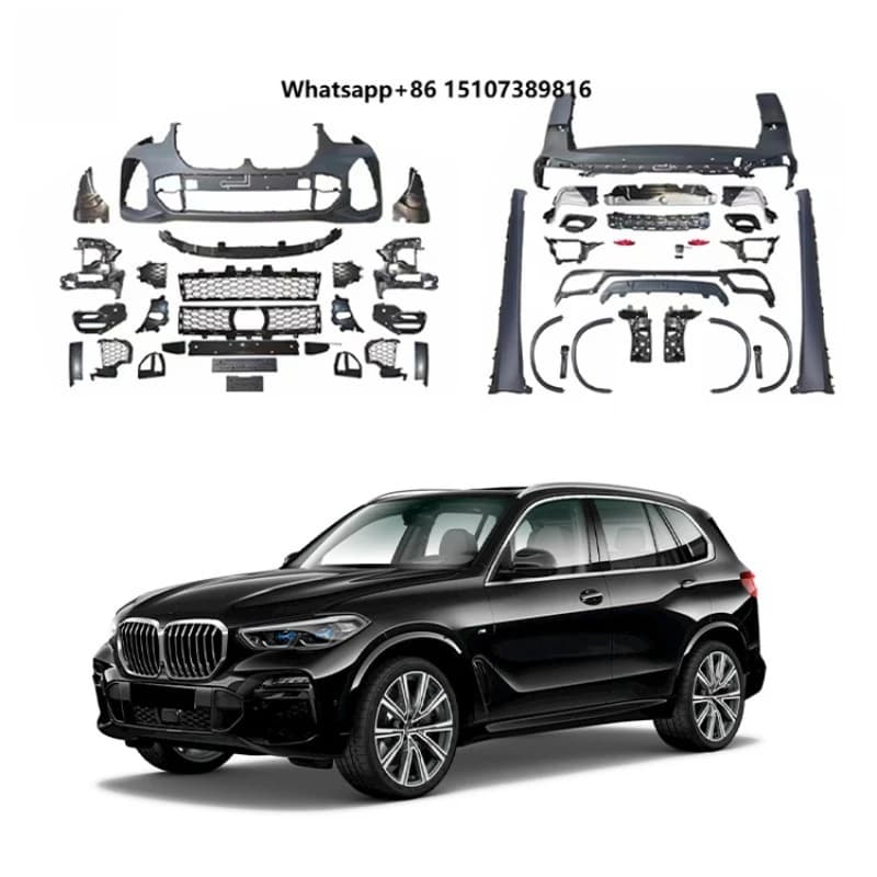 Auto Part for X5 G05 to MT Style PP Body Kit Facelift Car Bumper Side Skirt Front Rear Diffuser Exhaust Tip Bodykit