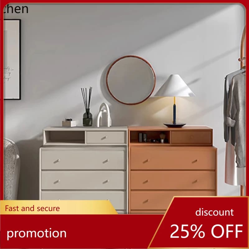 HT minimalist solid wood chest of drawers Internet celebrity living room storage dining side cabinet Bedroom storage cabinet