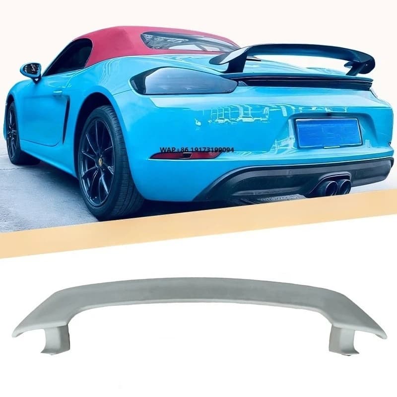 Auto Tuning Carbon Fiber Te-chart Style Rear Spoiler Trunk Wing for 718 Boxster Cayman