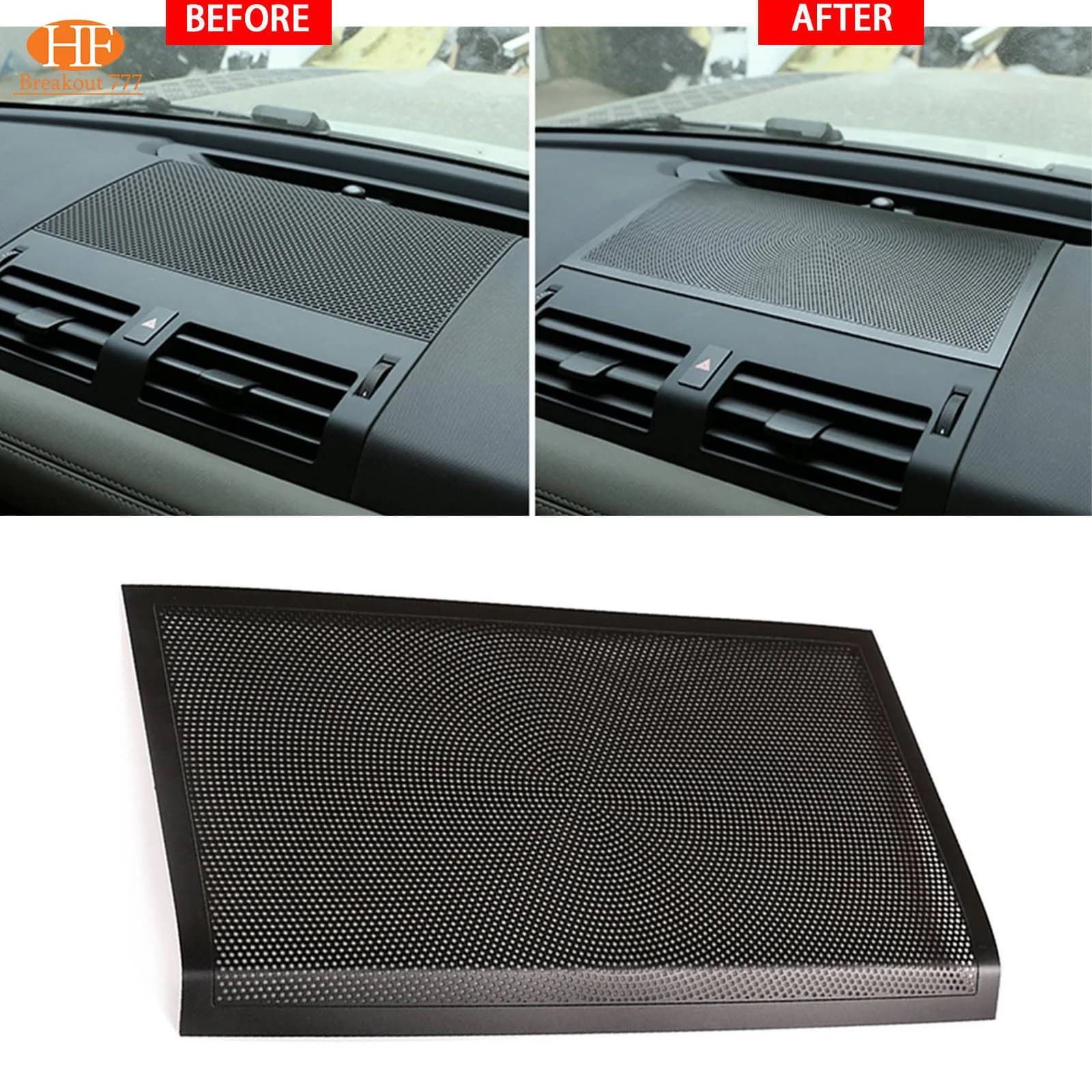 For Defender 90/110 2020-2022 Black Aluminum Dashboard Speaker Frame Cover Trim