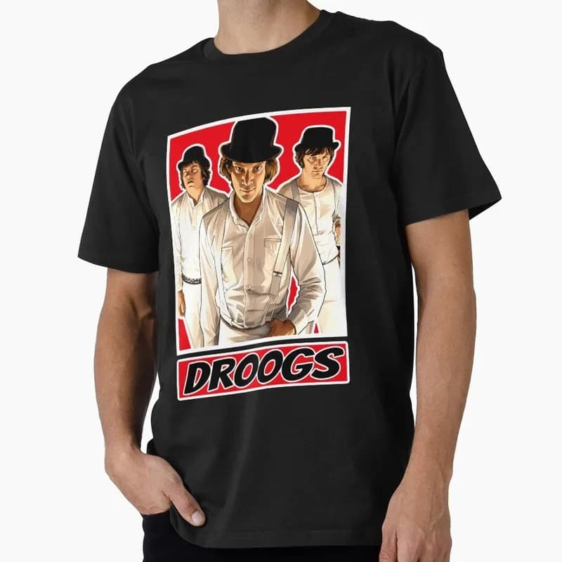 A Clockwork Orange 0826 Retro Movie Graphic T‑shirt Alex Droog Print Unisex Casual Tee Short Sleeve Streetwear All size S-6XL