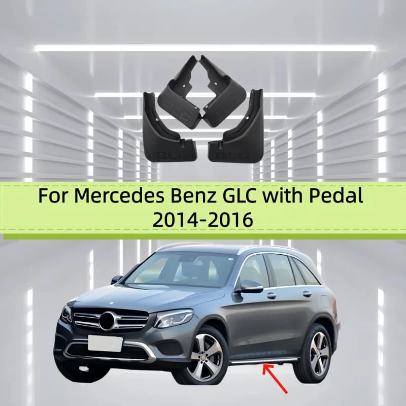 4PCS For Mercedes Benz GLC with Pedal 2014-2016 Car Fender Mudguards Anti-splash Flap Front Rear Mudflap