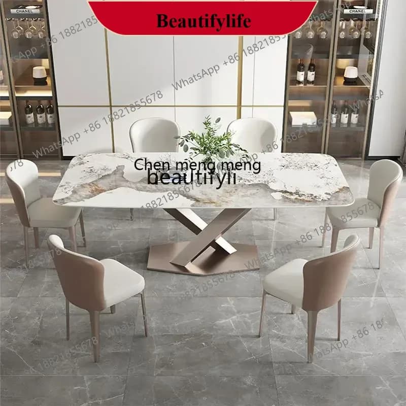 z183  Italian minimalist rock slab  table high-end light luxury modern simplicity,living room rectangular dining table and chair