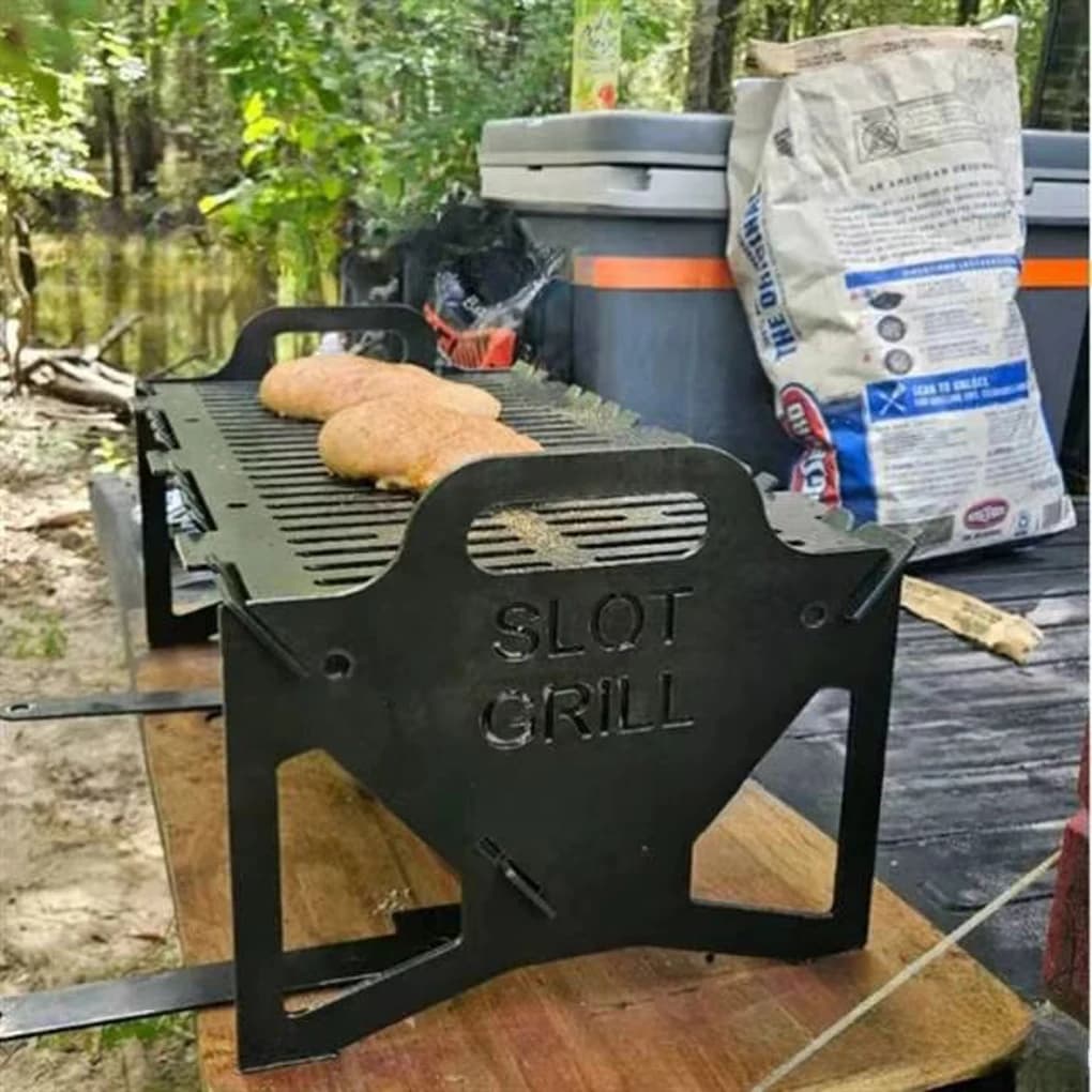 【Best 】2025 New Foldable Slot Grill Portable Slot Grill Collapsible BBQTool-free Setup Lightweight Steel for Camping Outdoor