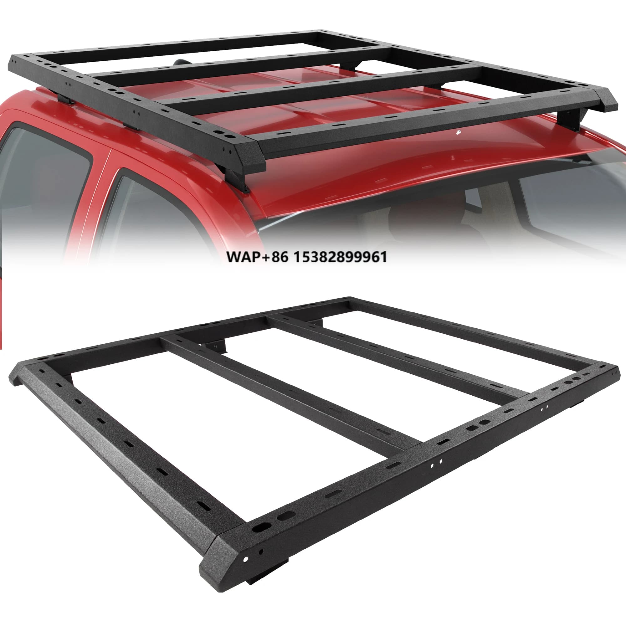 ULON 4X4 Off-road Parts Steel Roof Rack With Cross Bar for Pickup Truck Aftermarket Black Roof Luggage for Tacoma 2005-2022