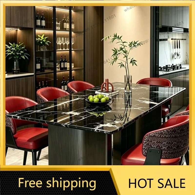FG Modern Luxury Dining Table Nordic Restaurant Coffee Kitchen Marble Dining Table Extending Lounge Mesas De Jantar Home Furnitu