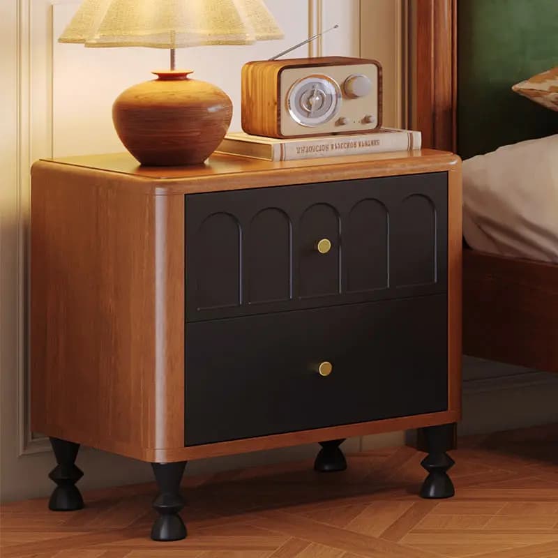Modern Simple Pure Solid Wood Corner Side Cabinet Narrow Cabinet Small Apartment Bedside Table Bedroom Storage Locker
