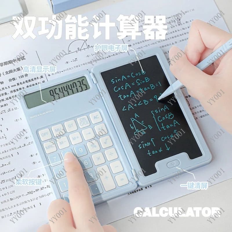 Portable Handwriting Calculator 12-Digit Multifunctional for Office & High School Students