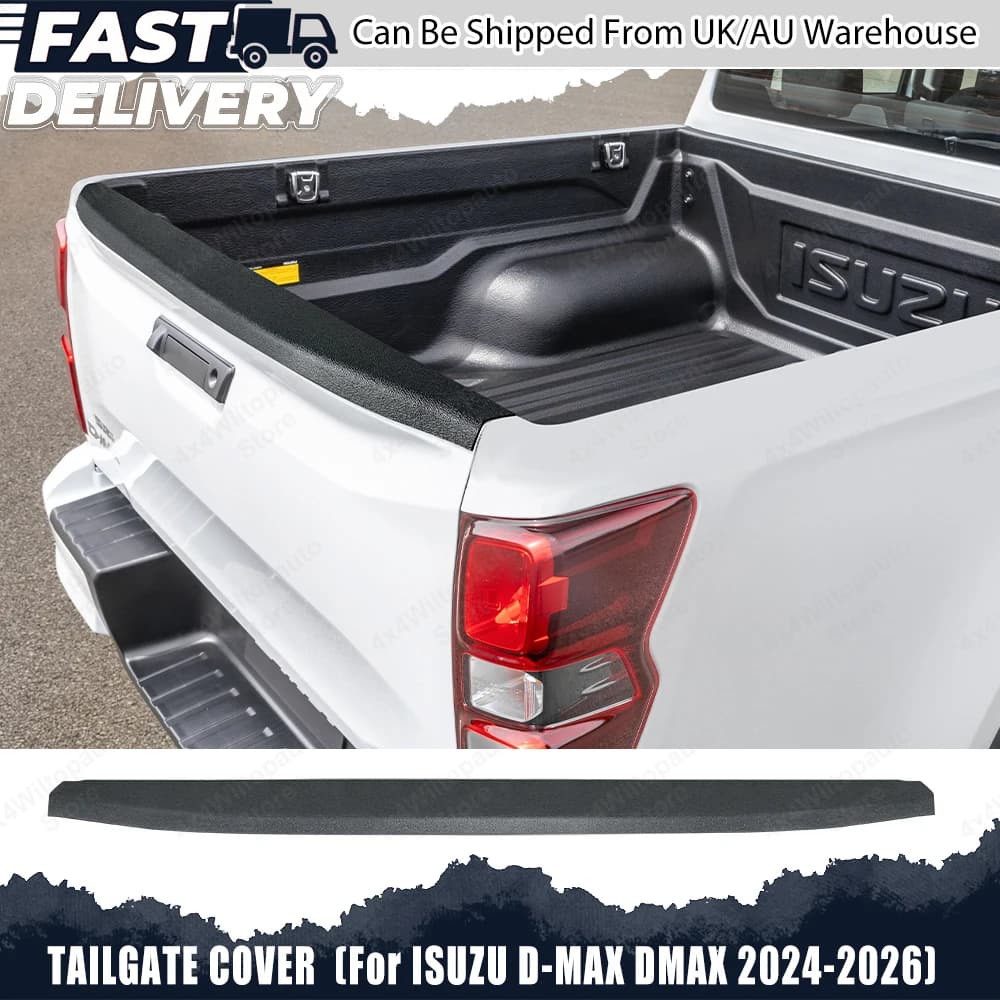1PC Tailgate Cover Rail Guard Trim For ISUZU D-MAX DMAX 2024 2025 2026 Tail Gate Protector Car Pickup Truck Styling Accessorie