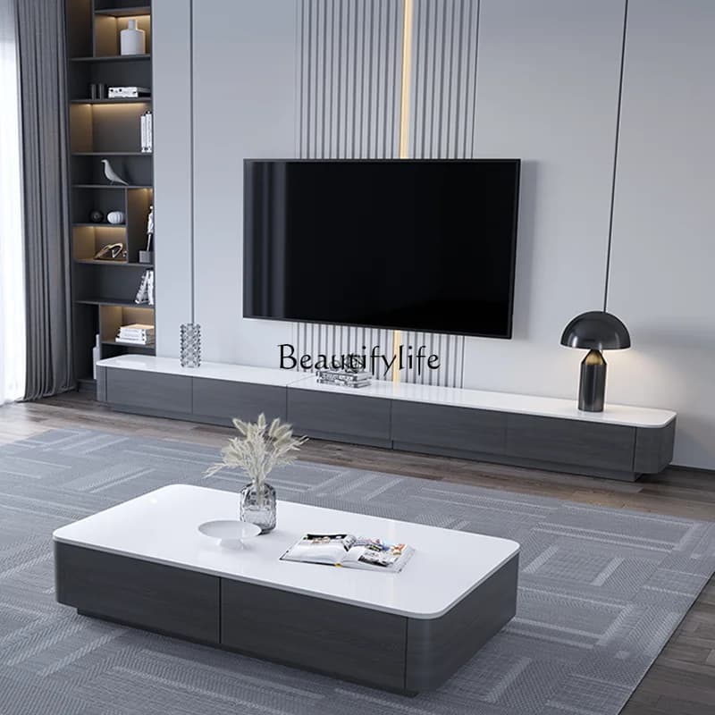 02Nordic solid wood rock slab coffee table