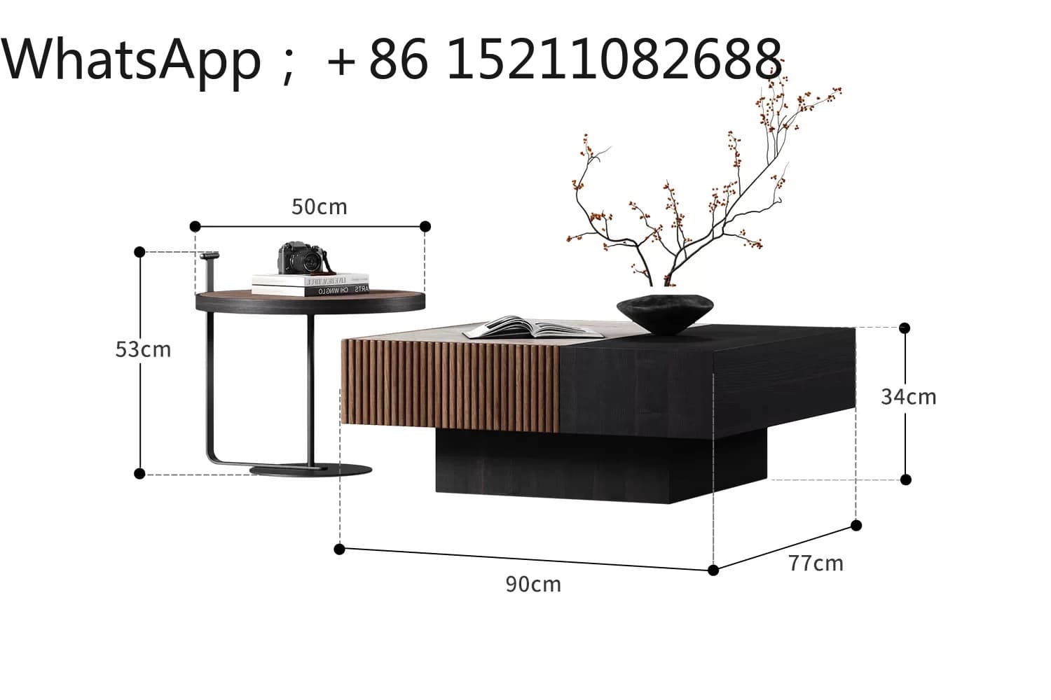 SCY light luxury rock slab square coffee table living room home high-end creative modern minimalist coffee table combination