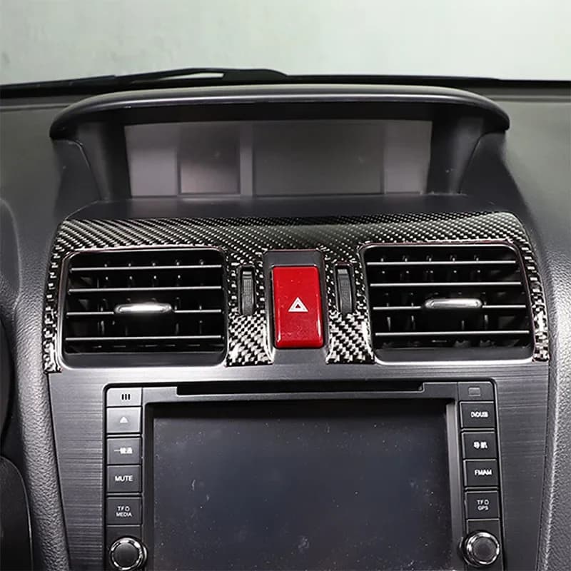 For Subaru Forester 2013-2018 Soft Carbon Fiber Car Center Dashboard Air Vent Frame Cover Trim Sticker Car Accessories