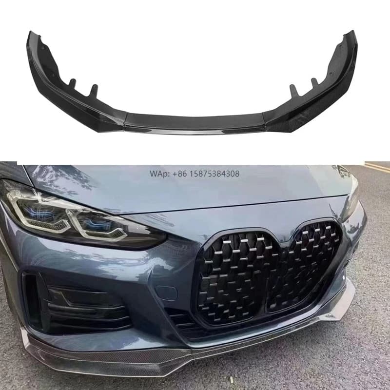 MT Style Carbon Fiber Front Bumper Splitter Lip 2021 up for  G22 Coupe 4 Series M Sports Car Fenders