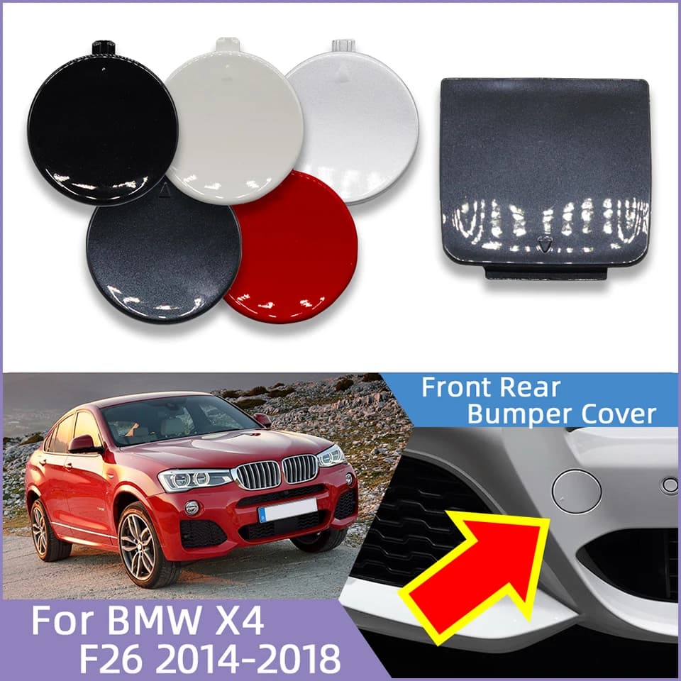 Front Rear Bumper Tow Hook Cover Cap For BMW X4 F26 LCI M-Sport 2014 2015 2016 2017 2018 Towing Hauling Shell Lid Trim Painted
