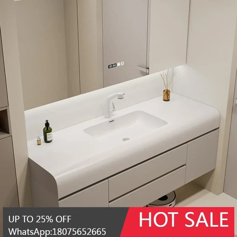 CF cream skin feeling integrated washbasin bathroom cabinet combination bathroom ceramic washstand