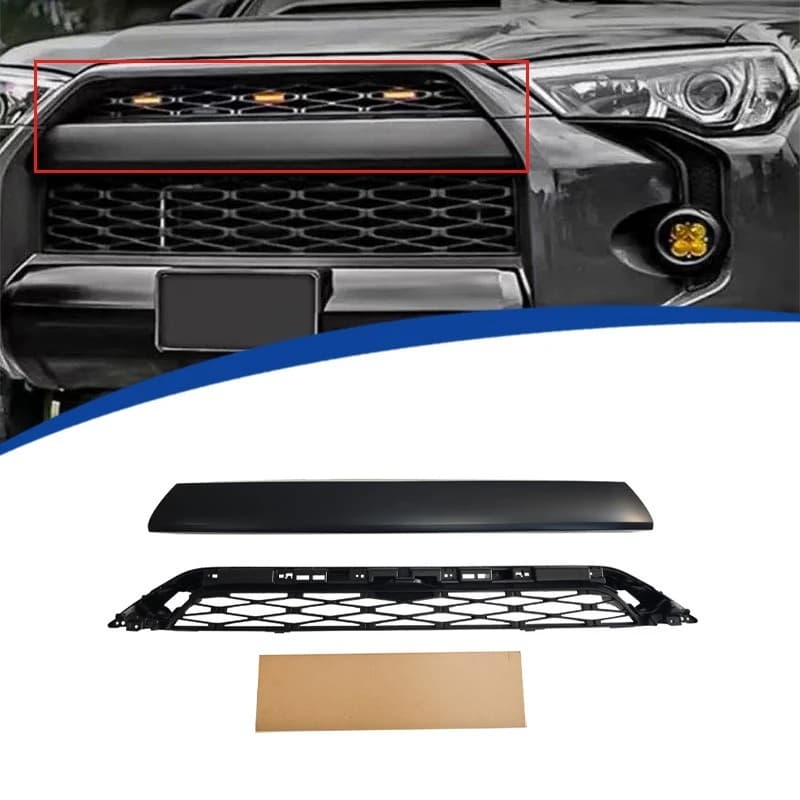 For Toyota 4Runner 5th Gen 2020-2023 TRD Pro Style Front Grille ABS Radiator Mesh Grill Offroad Upgrade Aggressive Look Parts