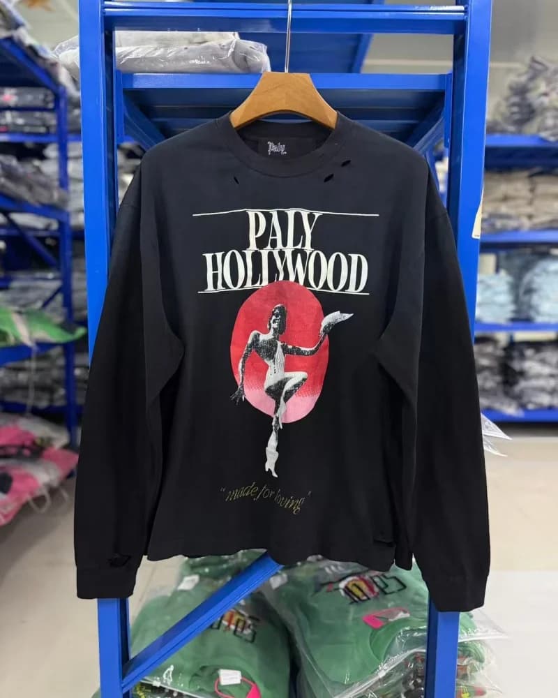 Paly Myra BreckenridgeTrendy High Street Retro Hip-Hop Washed Fall Men's Women's Printed Long-Sleeve T-Shirt Tops