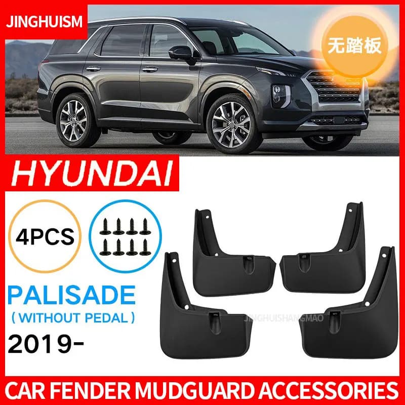 Mudguards FOR Hyundai Palisade Without Pedals 2019-2023 Fender Mudguard Vehicle Exterior Decor ABS Protective Accessories
