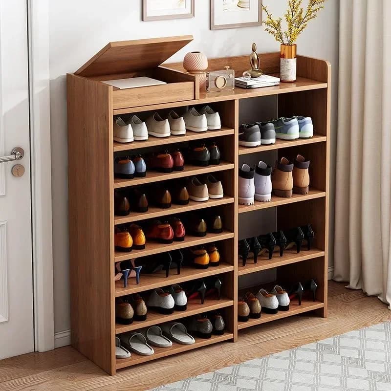 Multi-layer Cabinet Shoe Rack Wooden Shoe Cabinets Easy Assembly Modern Space-saving Home Hallway Shoes Display Shelf Furniture