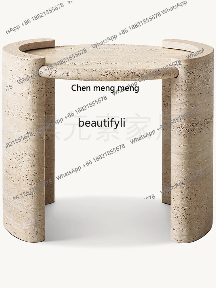 Modern Minimalist Roman Imported Cave Stone round Living Room Home Sofa Movable Marble Small Coffee Table