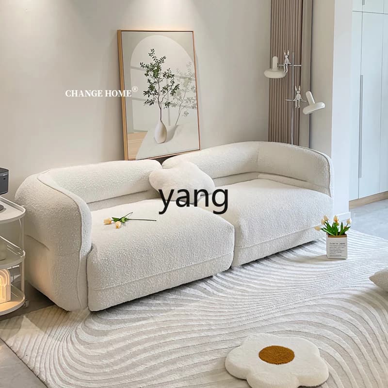 LLMM  living room small apartment modern simple Internet celebrity curved fabric Bobo ball sofa