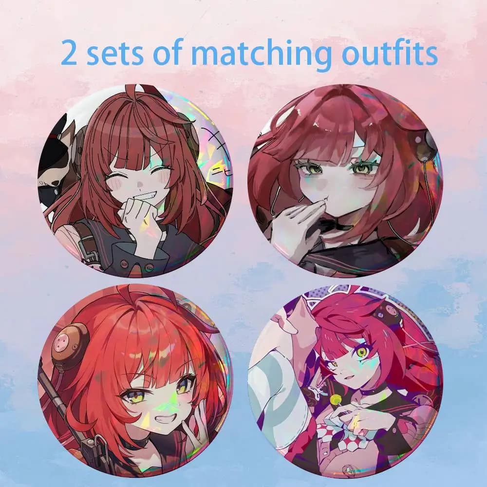 ZZZ U-UkinaMi Yuzuha 2 piece set Badges On Backpack Jacket Cartoon Round Brooches Acrylic Button Pins Collection Gifts