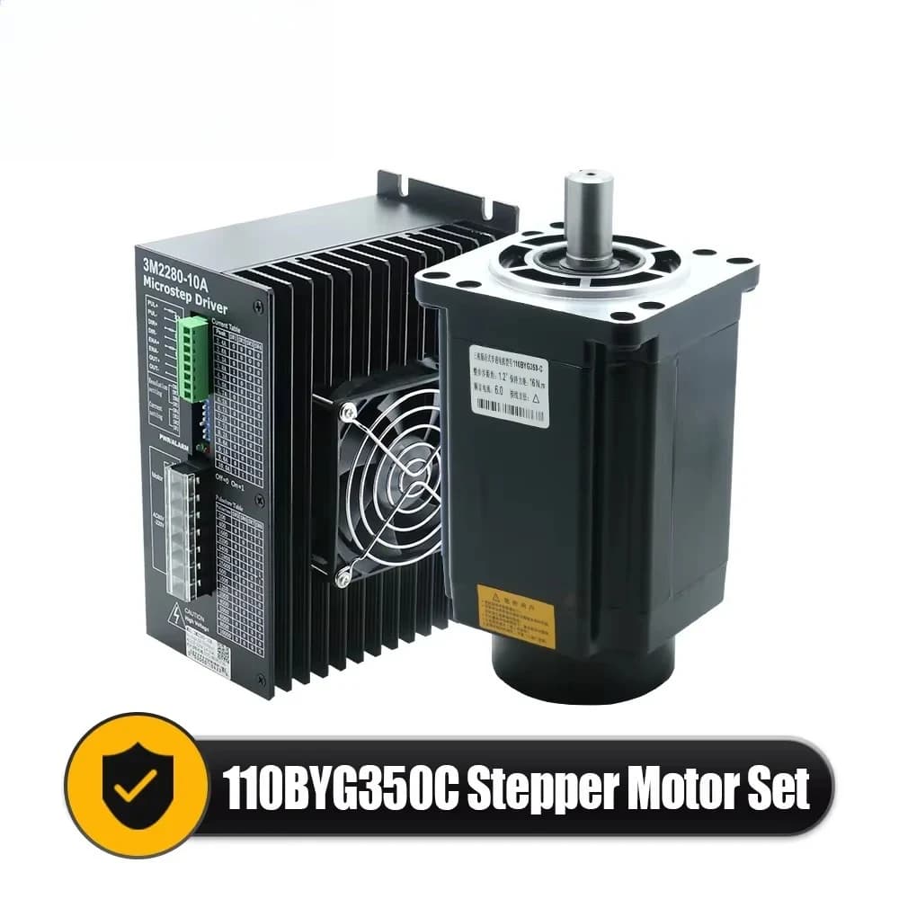 3Phase AC Stepper Motor Kit 110mm 16N.m 110BYG350C & 3M2280-10A Driver 220V Hybrid 6A for CNC Router Table Engraving Machine