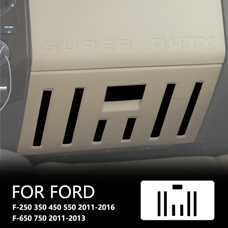 For Ford F-250 350 450 550 2011-2016 F-650 750 2011-2013 Passenger Glove Box Brand New ABS Gloss Black Sticker Car Accessories