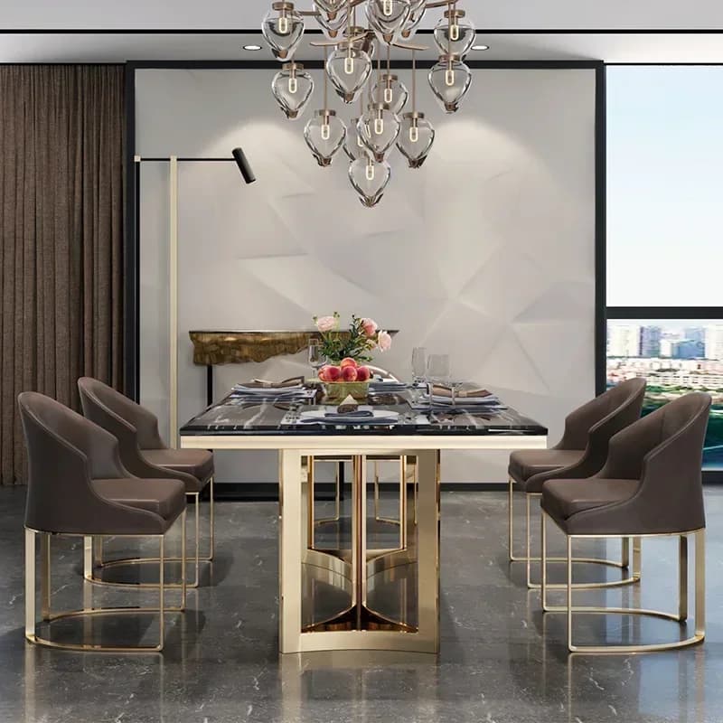 DSA Nordic dining table table and chair combination restaurant marble home rectangular eating table post-modern simple dining