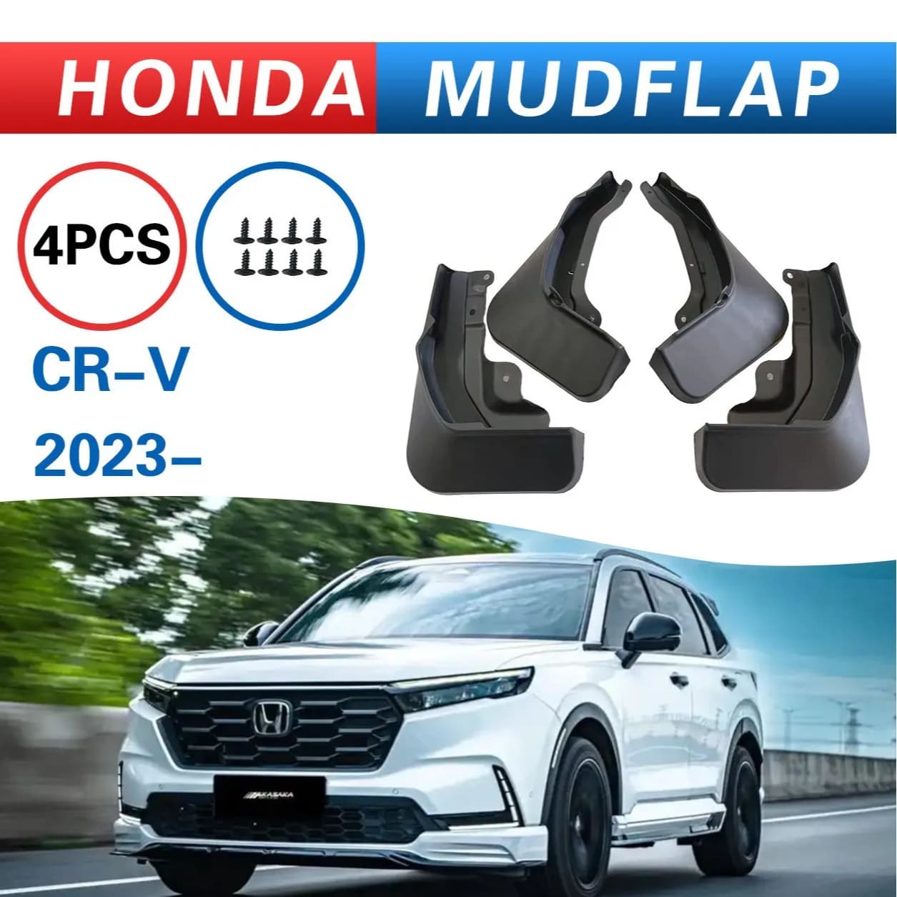 Car Mud Flaps Set of 4PCS Mud Guard Kit for CRV 2023 Splash Guards Mudguards Mudflaps with Screw Kits