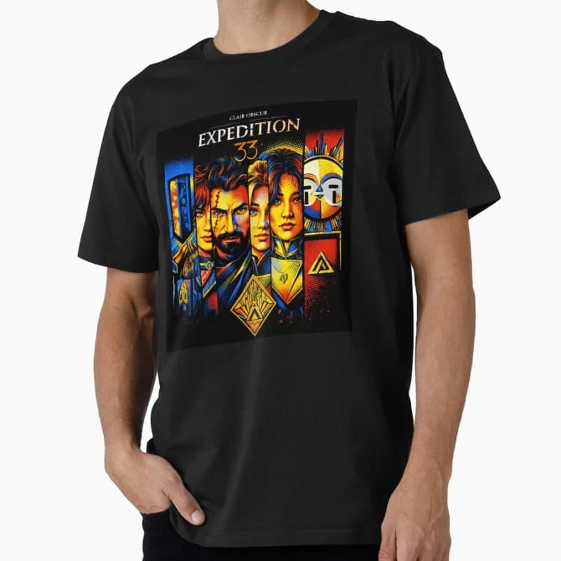 e33 clair obscur expedition 33 RPG Gift tee for gamer 100% cotton printed Men's Short Sleeve Graphic T-Shirt All size tops