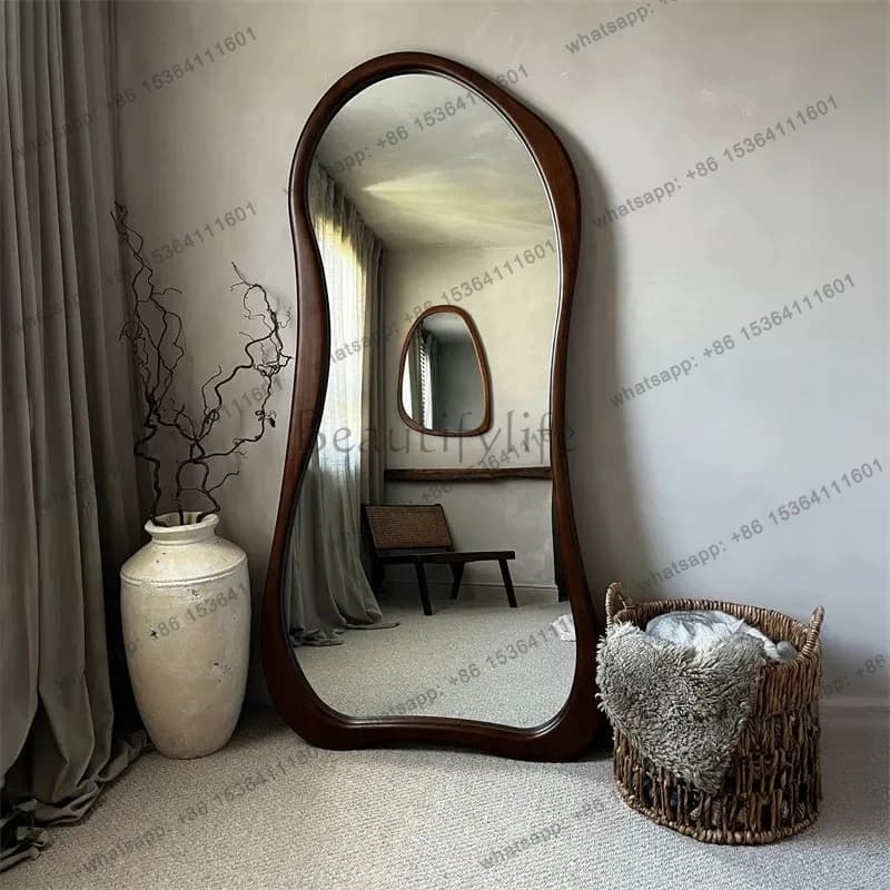 American retro full-length mirror European special-shaped full-length mirror household
