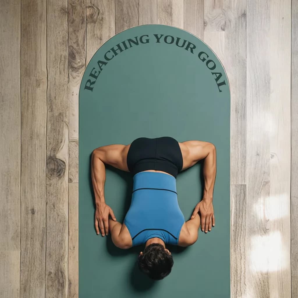 Oval Curve PU Rubber Yoga Mat Extra-Long for Tall Yogis and Advanced Poses