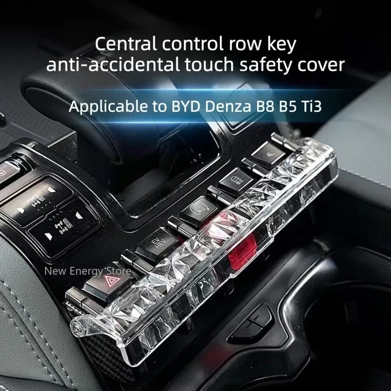 For BYD Denza B8 B5 Ti3 Center Console Button Anti Accidental Touch Crystal Protection Insurance Cover Interior Accessories