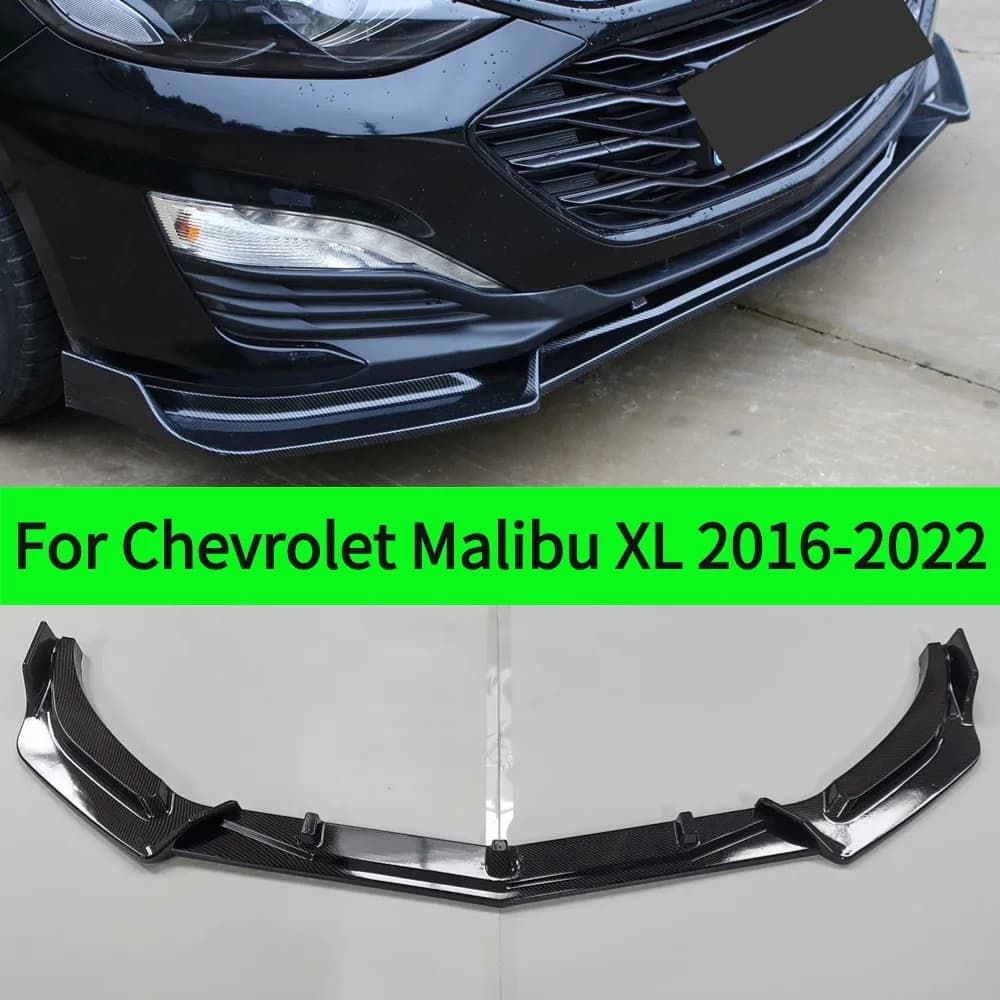 For Chevrolet Malibu XL 2016-2022 ABS Car Front Bumper Splitter Lip Diffuser Spoiler Guard Body Kits