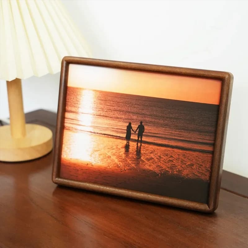 Solid Wood Photo Frame Minimalist Walnut Picture Frame for Home Decor, Creative Display for Family Photos and Artwork