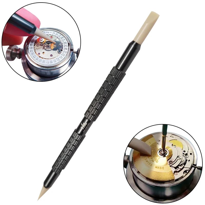 Peek stick with auxiliary movement core clamp Watch Dial Cleaning Pen  Watchmaker Watch Repair Tool