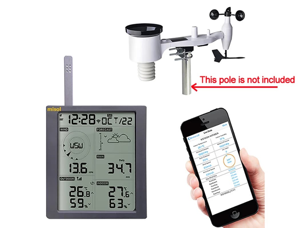 Misol Weather Station Connect to WiFi, and Data Uploading to Web (Wunderground) WN1900