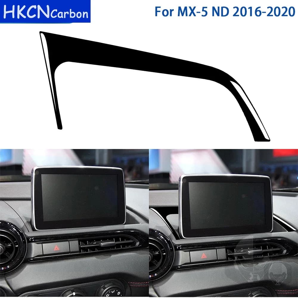 For Mazda MX-5 ND 2016 2017 2018 2019 2020 Accessories Car Interior Black Plastic Navigation Display Base Frame Trim Sticker