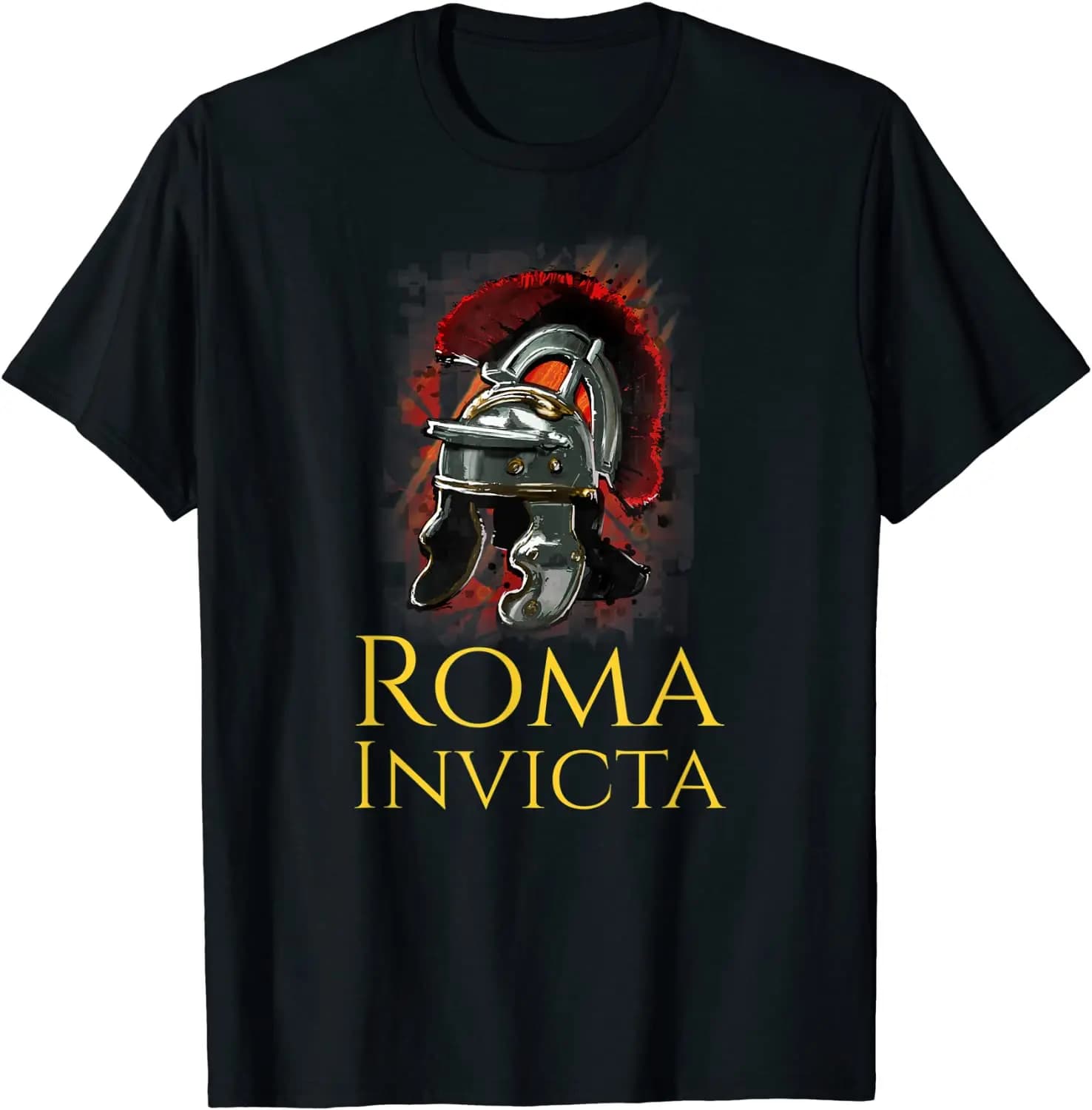Roma Invicta - Roman Helmet SPQR Ancient Rome T-Shirt Short Sleeve Casual Cotton O-Neck Summer Tees