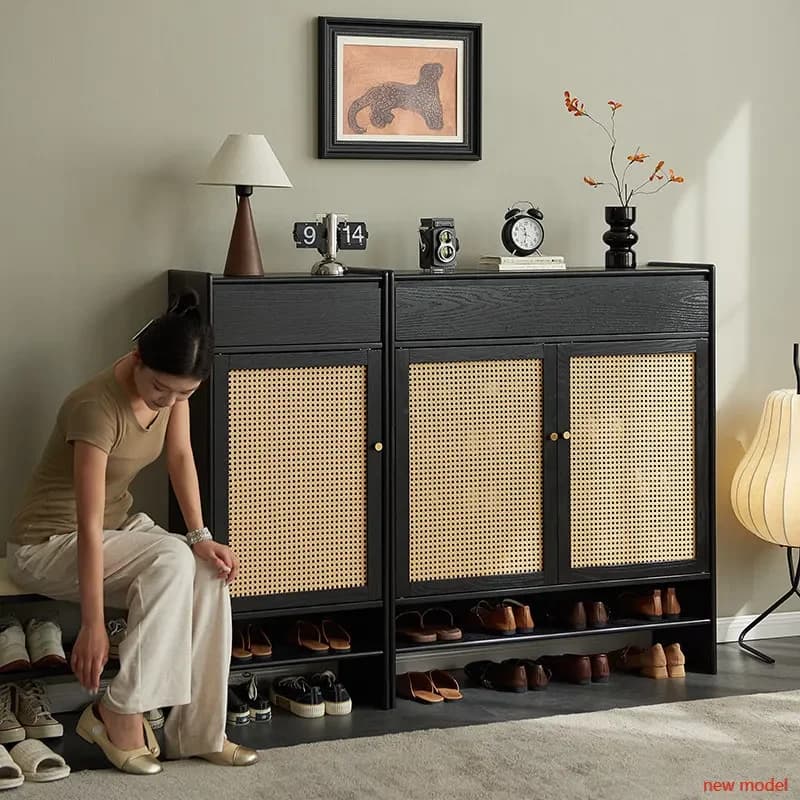 AB03Dust Cover Shoe Cabinet Storage Design Luxury Living Room Shoe Organizer Space Saving Wooden Estante Para Zapatos Furniture
