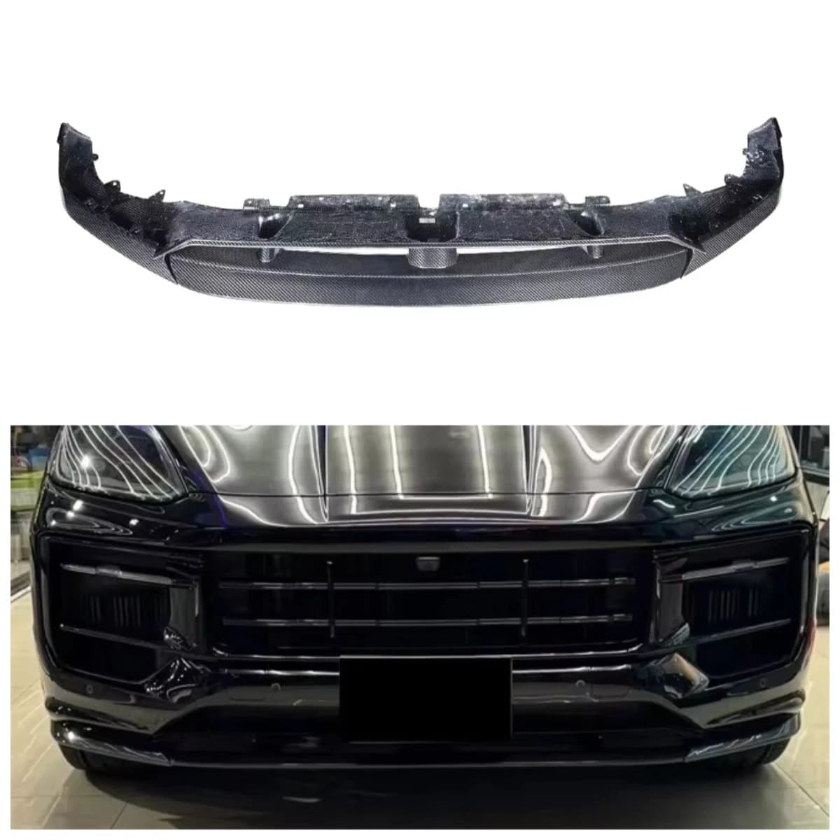 New Carbon Fiber Front Lip for  for Cayenne 2024 9Y0.2 Turbo GT
