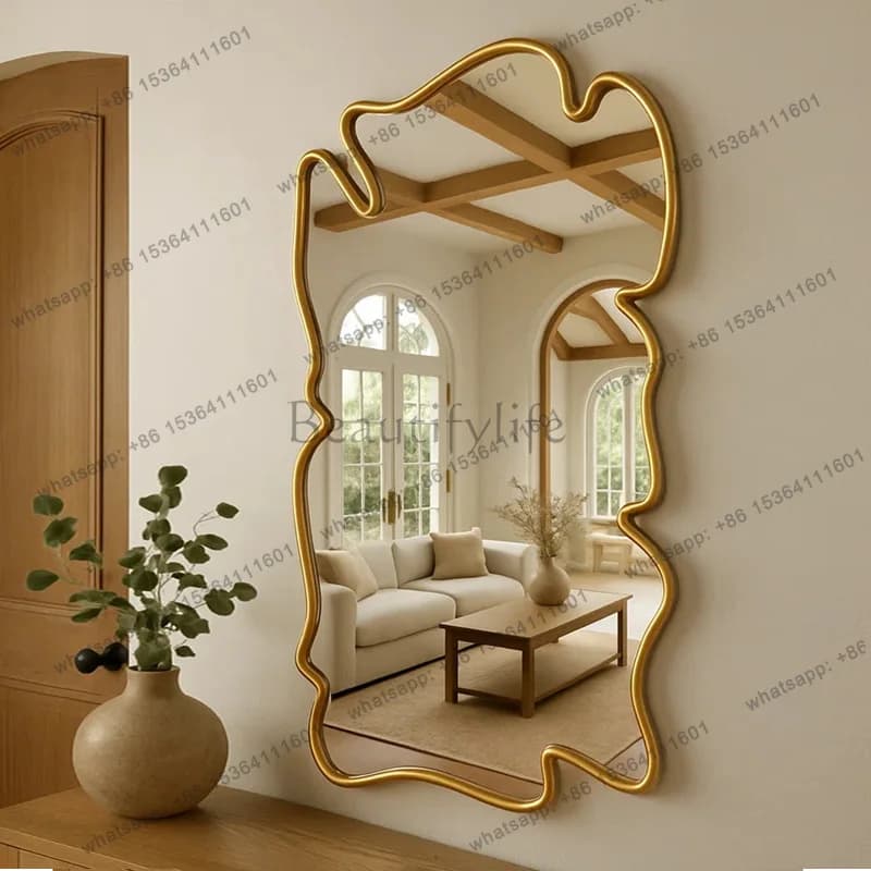 French light luxury large size full body wall-mounted dressing mirror Nordic modern high-end enigma mirror