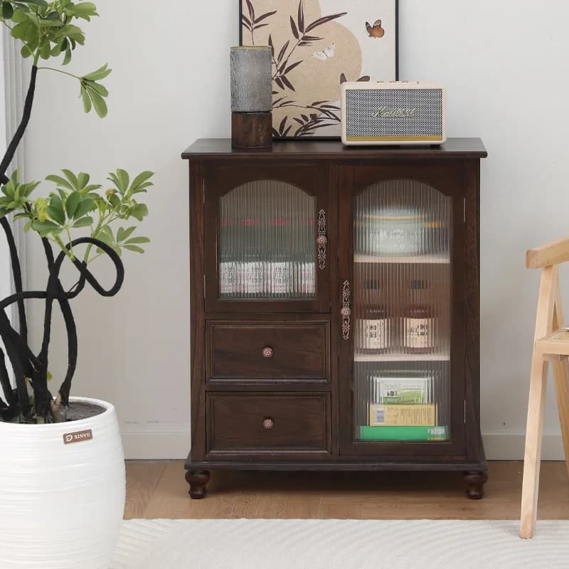 */*Tea Cabinet Solid Wood Dining Side Cabinet Cupboard Kitchen Cabinet Locker Against The Wall Wine Storage
