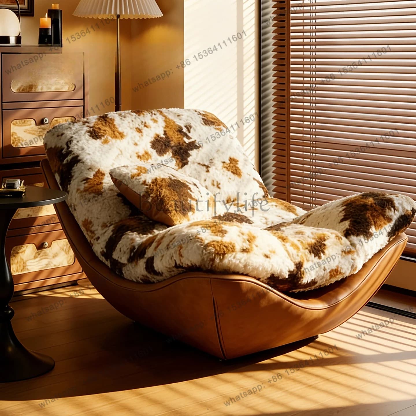 XX Italian single sofa chair living room villa single lazy recliner