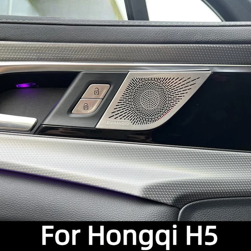 Metal Door Speaker Cover For Hongqi H5 Accessories 2025/2024 Anti-Dust Sound Non-Destructive Self-Adhesive Waterproof 2023