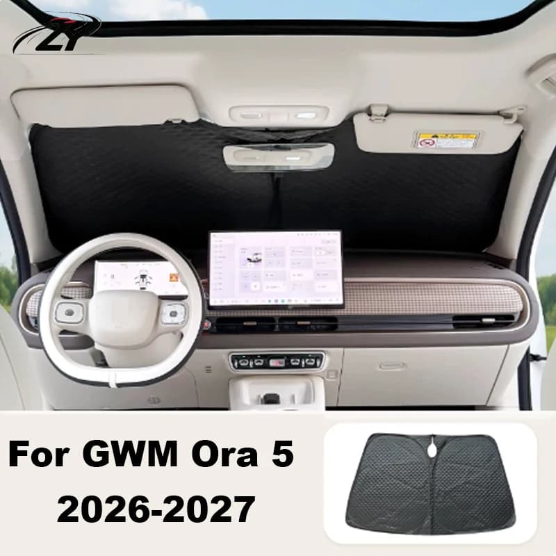 For GMW ORA 5 2026 2027 Car Sunshade Front Windshield Sun Protection Heat Insulation Cover Curtain Interior Partition Panel