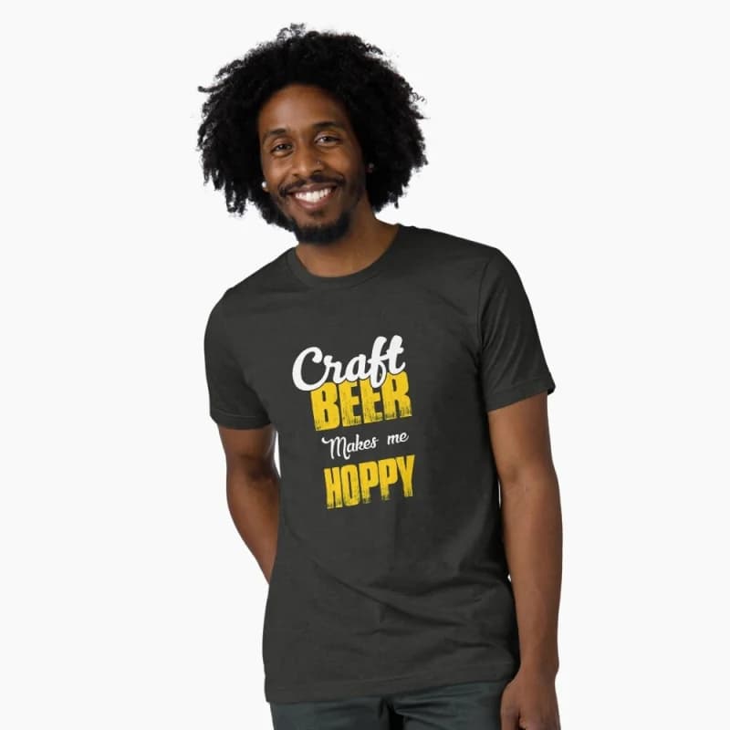 Craft Beer Makes Me Hoppy Funny Gift T shirt for beer lover 100% cotton O-Neck Short Sleeve Graphic clothes All size tee S-6XL