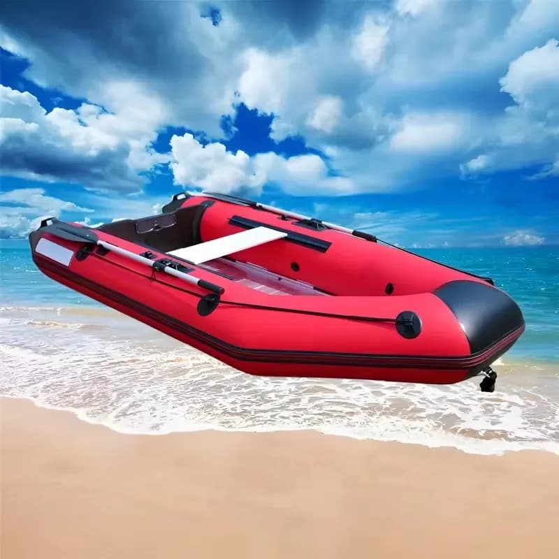 3-7 Person Light Weight Inflatable Fishing Raft Folding Design PVC Material 0.9mm Thick 230-360cm Size Lakes Rivers Drifting